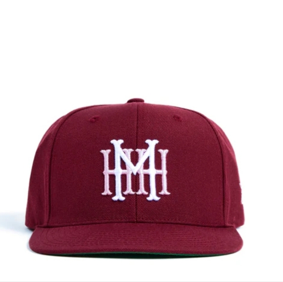 Mike's Hot Honey Heritage Snapback Hat Snapback Hat Maroon White Pink Logo - Picture 2 of 13